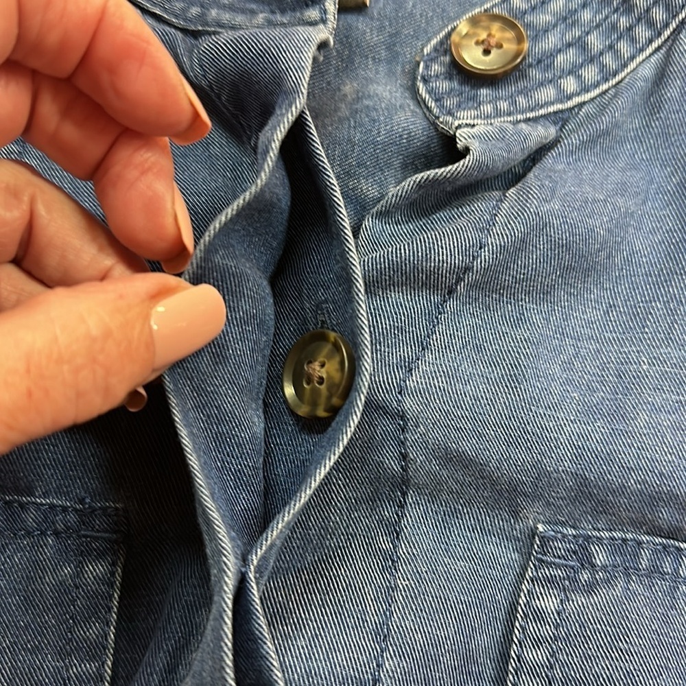 Banana Republic Tencil Blue Denim Longsleeved Jogger Flight Jumpsuit Size 8 NWOT - Picture 6 of 10